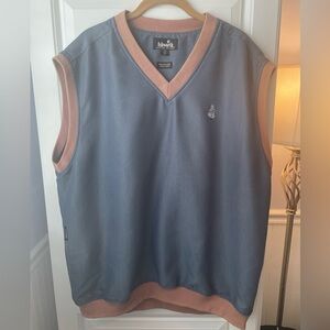 Ashworth Golf Vest Mens XL Blue Wind Resistant V-Neck Sleeveless Pullover